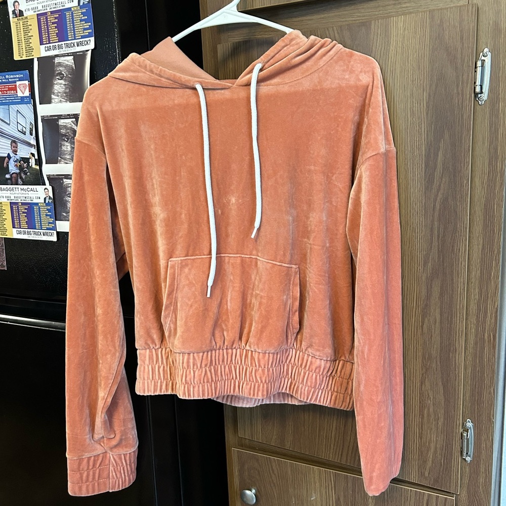 Velvet Coral Hoodie Sweater